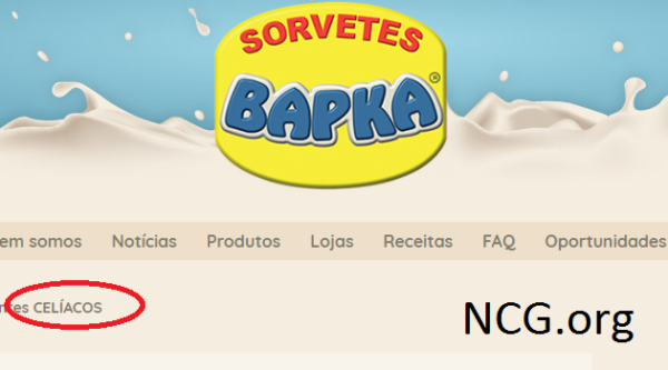 Sorvetes BAPKA disponibiliza informações dos produtos para CELÍACOS