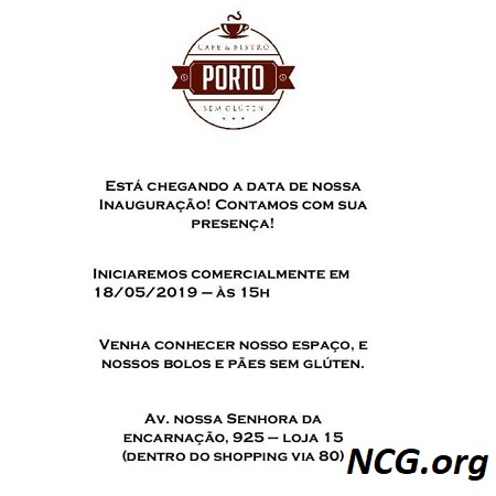 Inauguração : Café e Bistrô Porto Sem Glúten em São Paulo (SP) - NaoContemGluten.ORG