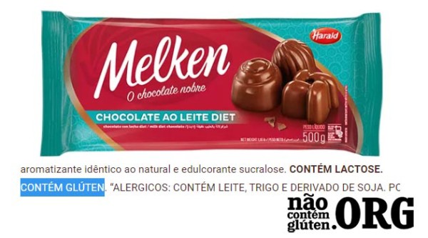 Chocolate Melken contém gluten ? Resposta do SAC