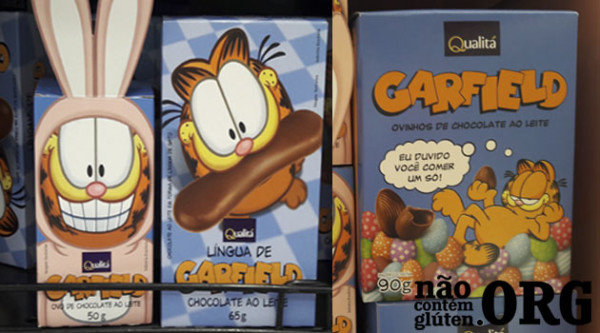 Ovo de chocolate Garfield tem gluten!